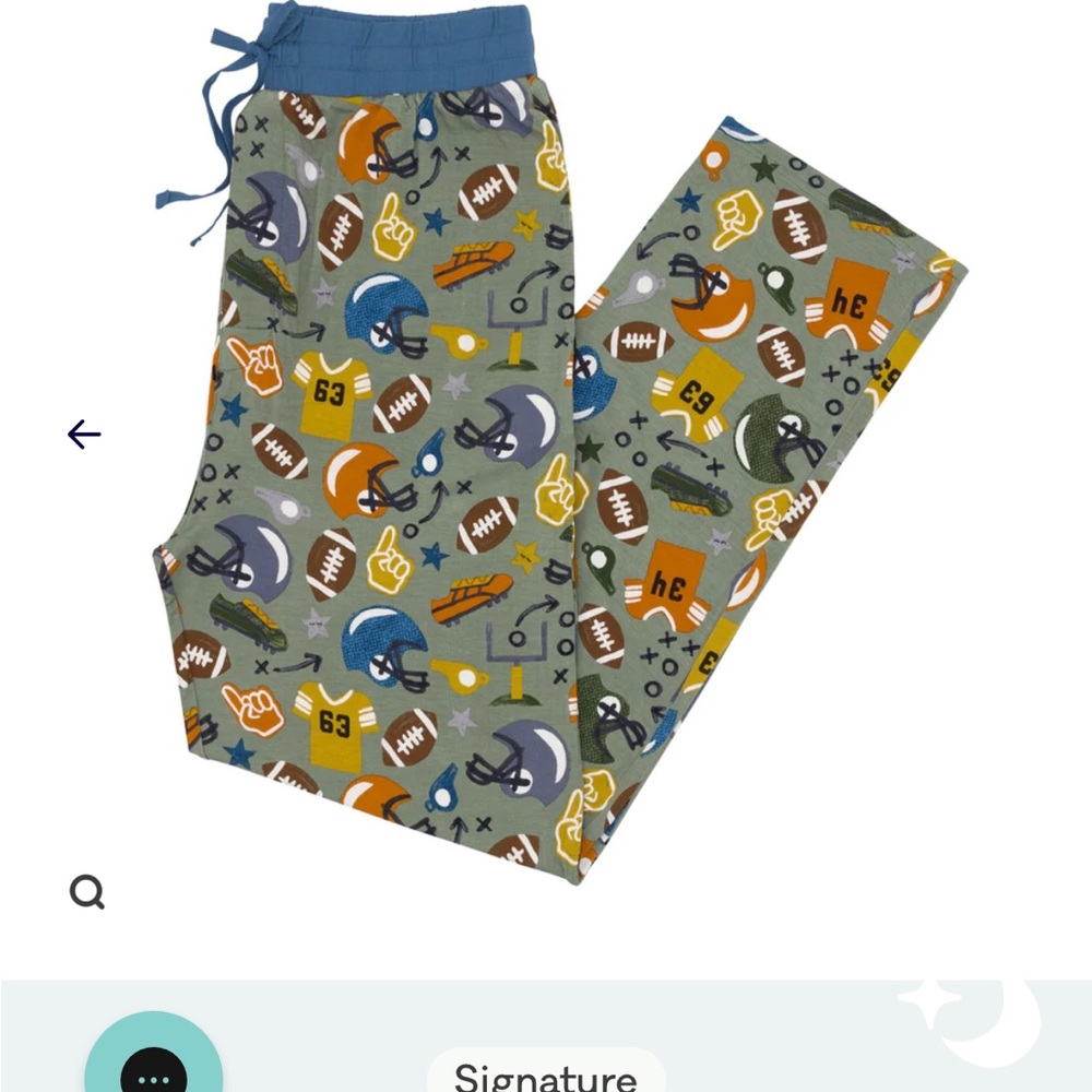 Little Sleepies football Blue and Orange Pajama Pants